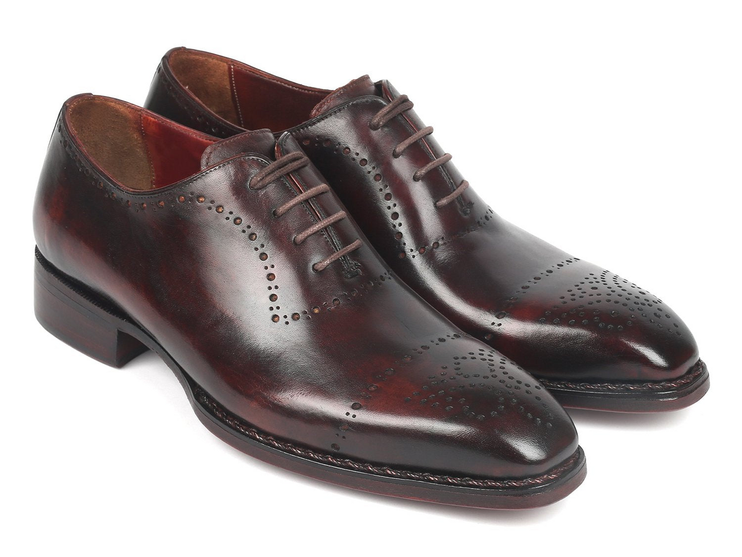 Dark Bordeaux Goodyear Welted Oxfords, Handmade to order.