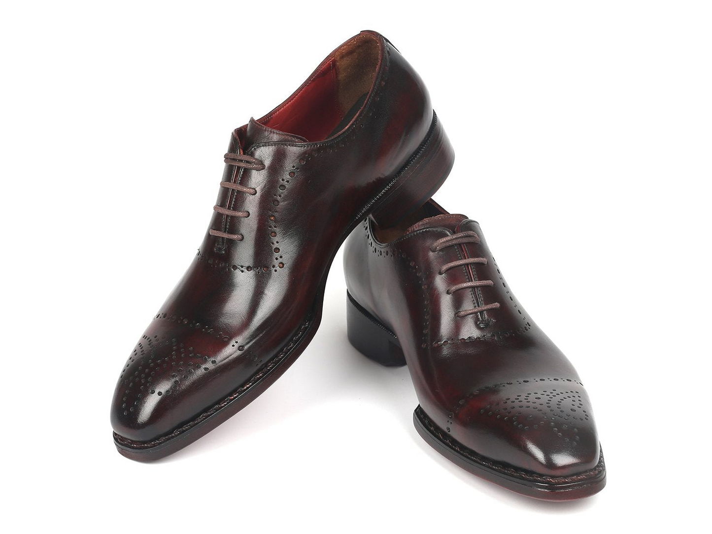 Dark Bordeaux Goodyear Welted Oxfords, Handmade to order.