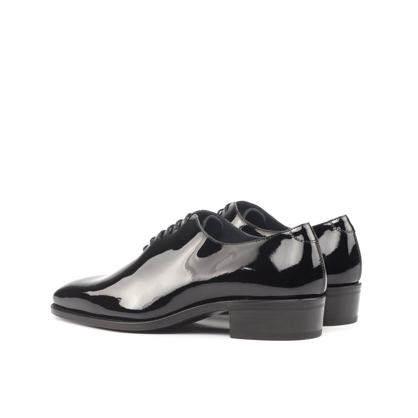 Handcrafted Wholecut Oxford Shoe: Black Patent