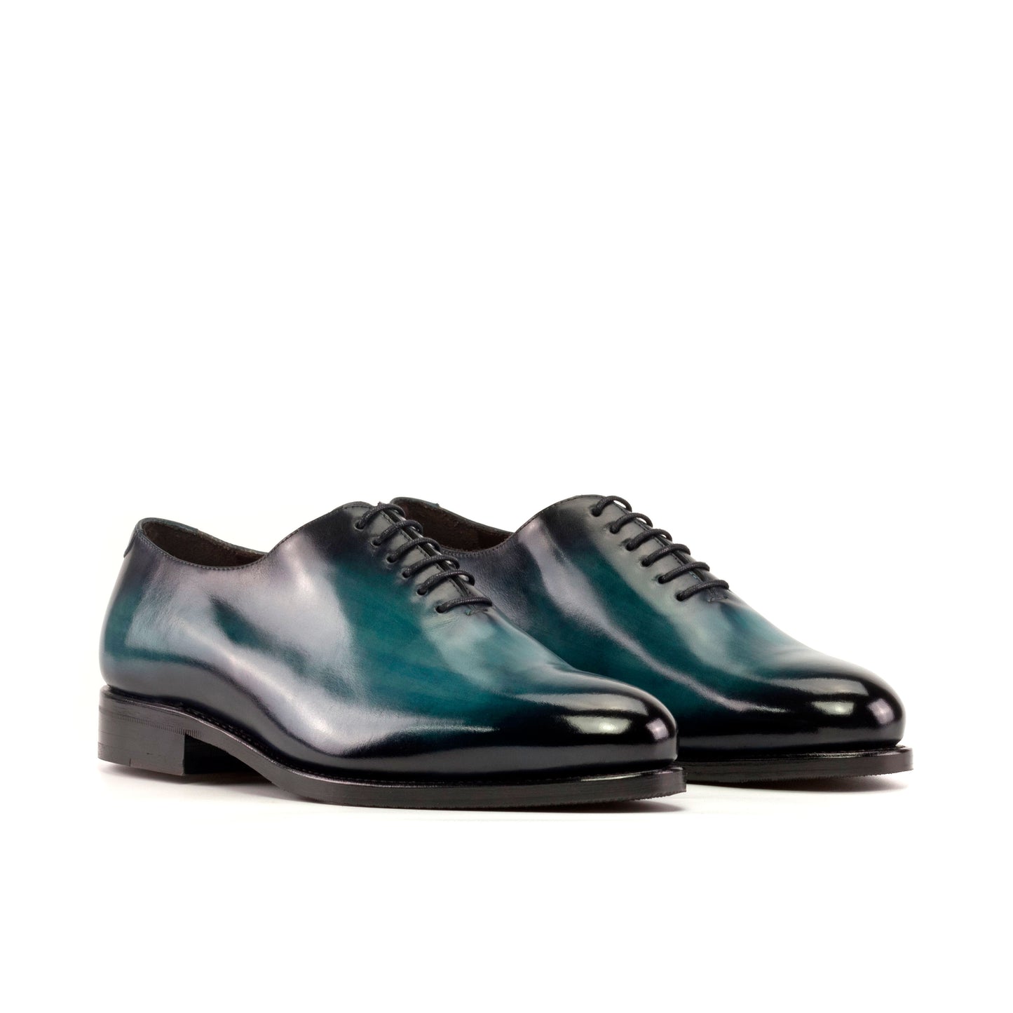 Handcrafted Wholecut Oxford Shoe: Turquoise Patina