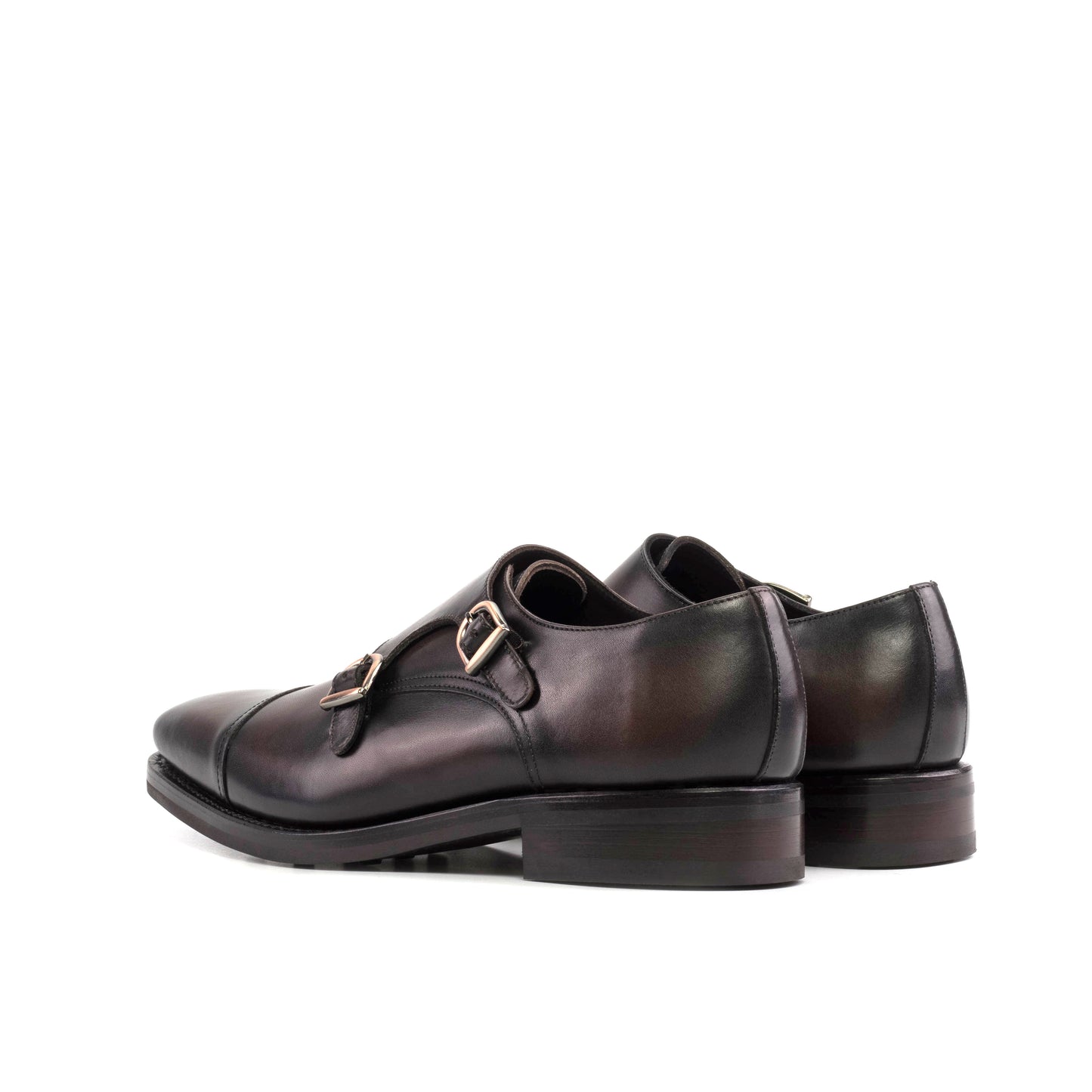 Handcrafted Double Monkstrap Shoe: Dark Brown Calfskin