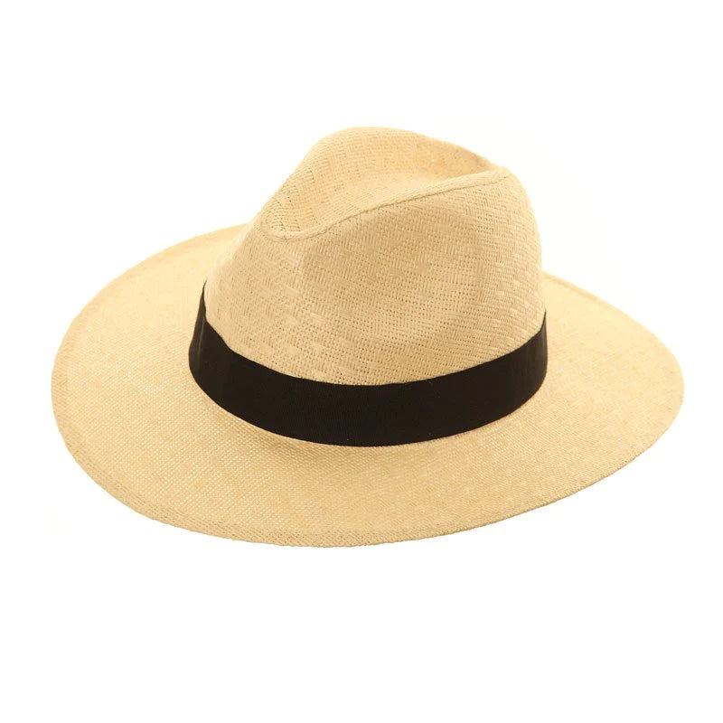 Structured Straw Fedora Hat