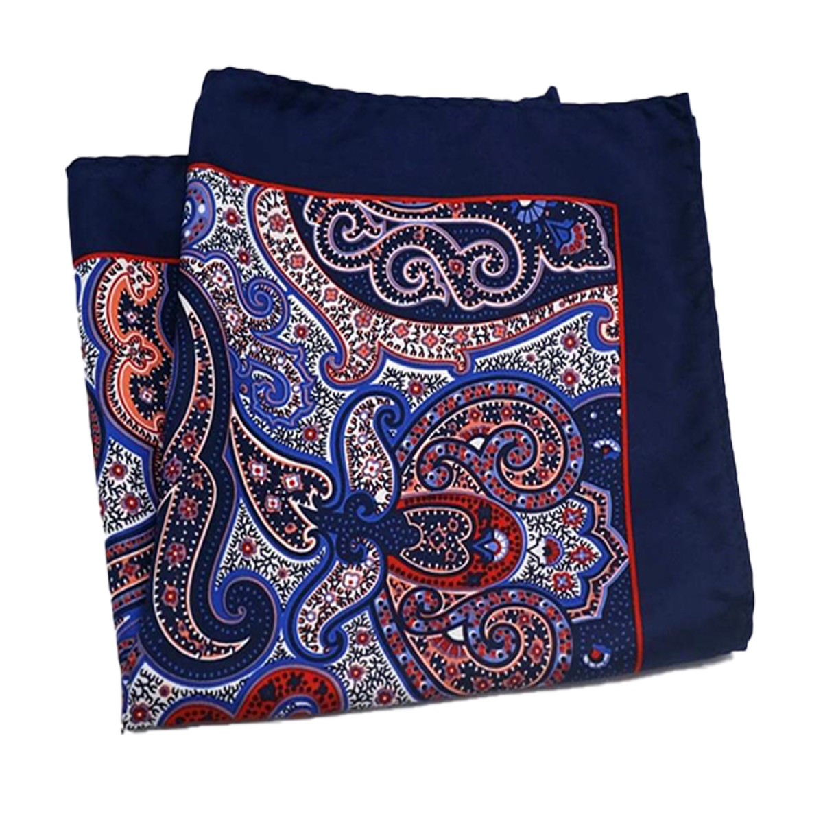 Tasker & Shaw | Luxury Menswear | Navy edged pure silk pocket square