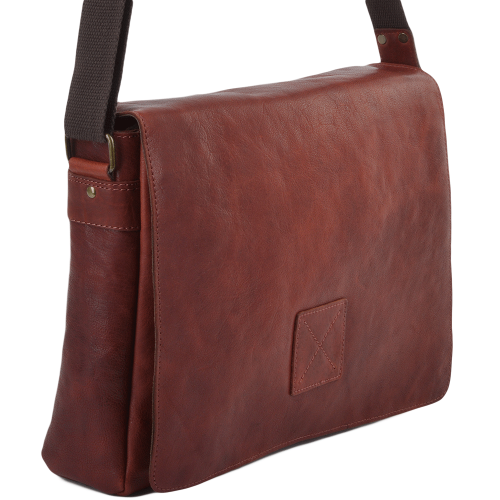 Tasker & Shaw | Luxury Menswear | Pedro Five Pocket Carry All Leather Messenger Bag