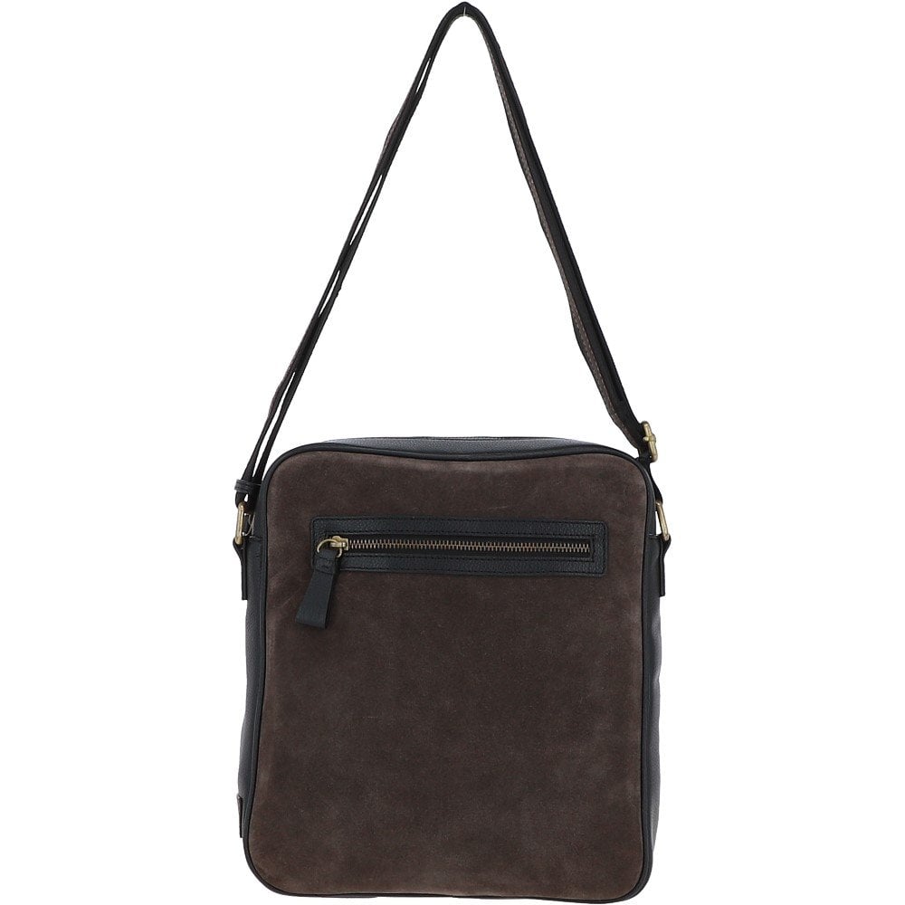 Tasker & Shaw | Luxury Menswear | Dani suede and Leather Luxury Body Bag (Tablet Friendly)