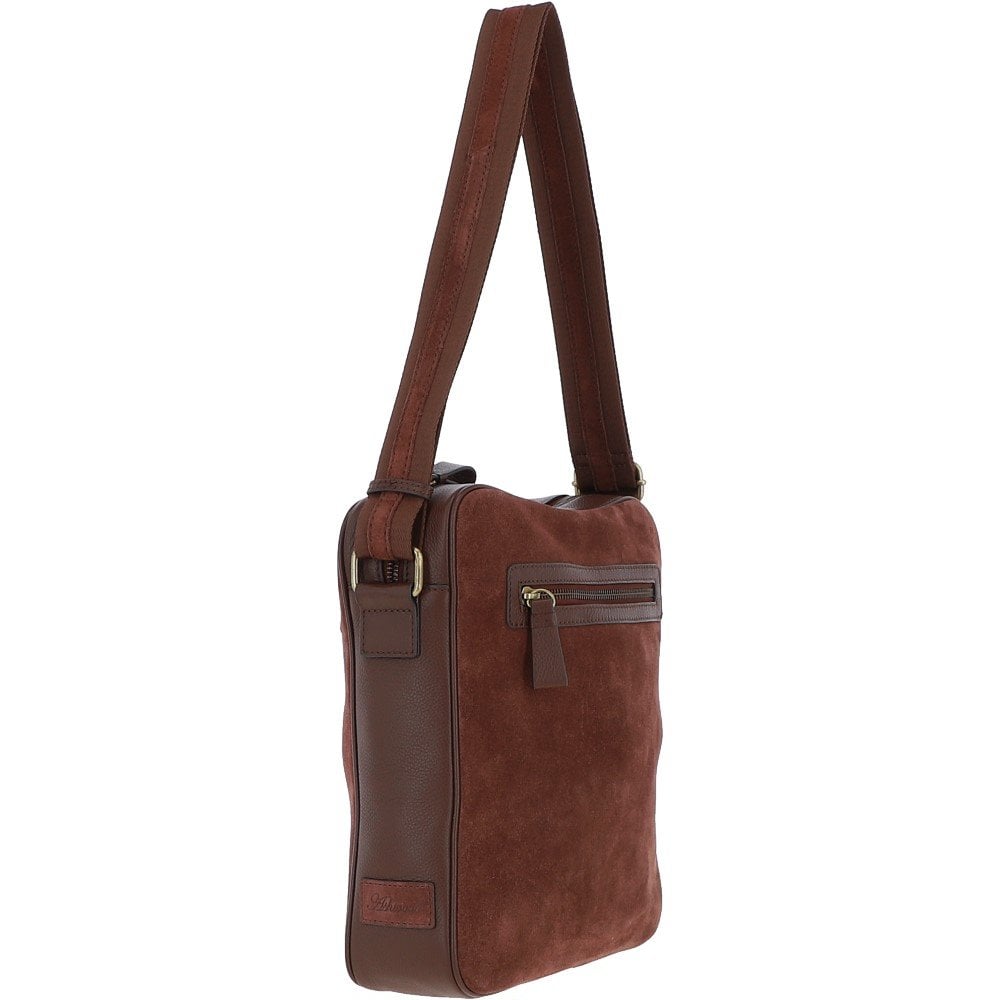 Tasker & Shaw | Luxury Menswear | Dani suede and Leather Luxury Body Bag (Tablet Friendly)